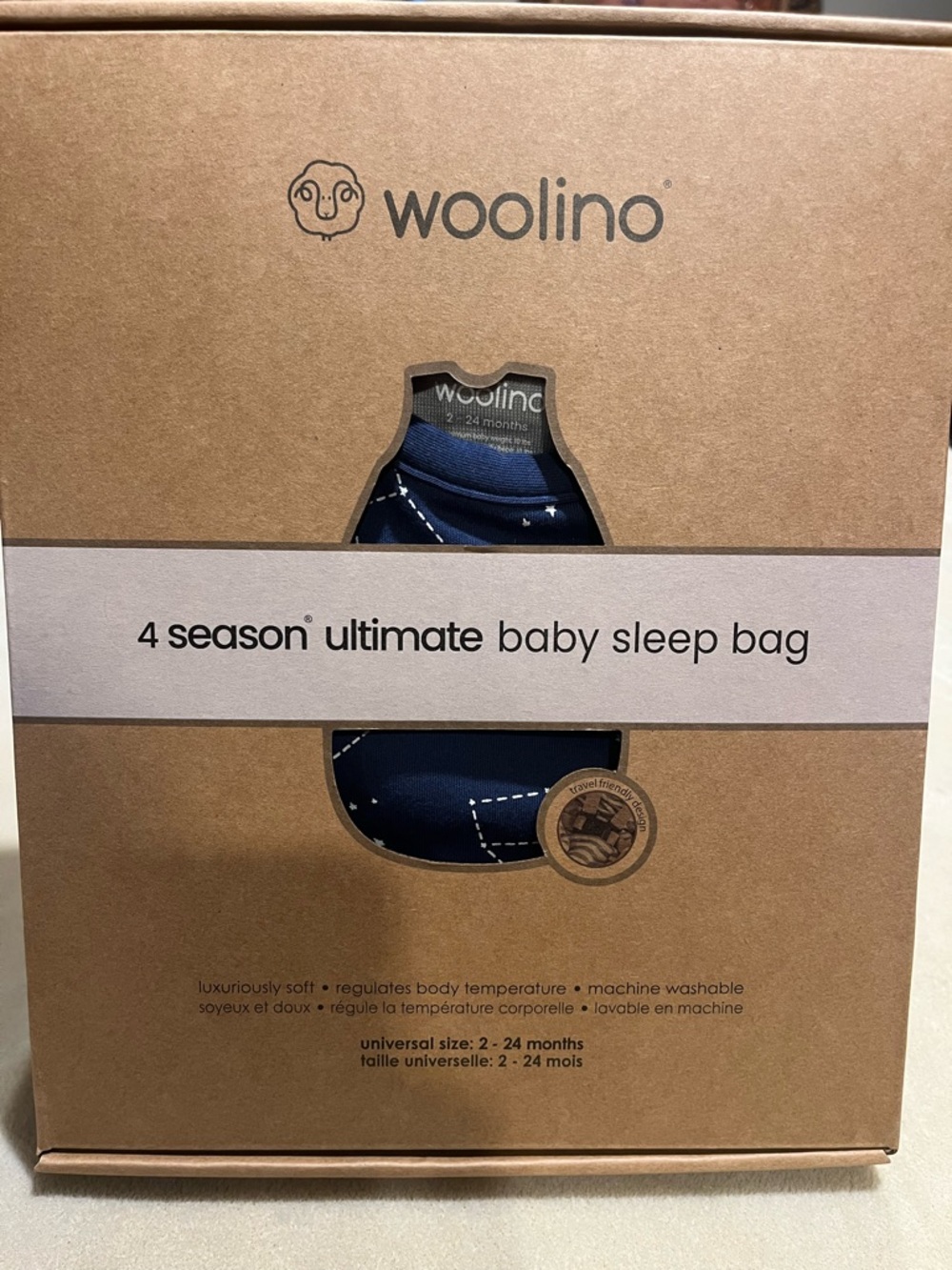 Woolino 4-Season Ultimate Baby Sleep Bag - Navy